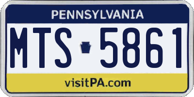 PA license plate MTS5861
