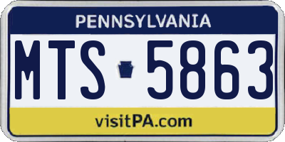 PA license plate MTS5863