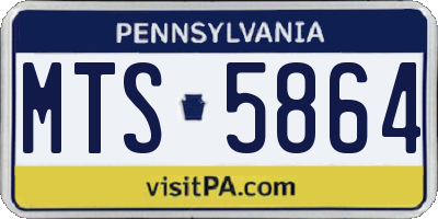 PA license plate MTS5864