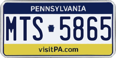 PA license plate MTS5865