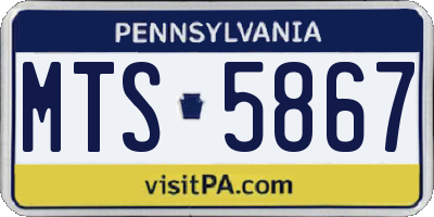 PA license plate MTS5867