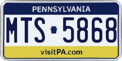 PA license plate MTS5868