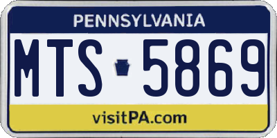 PA license plate MTS5869