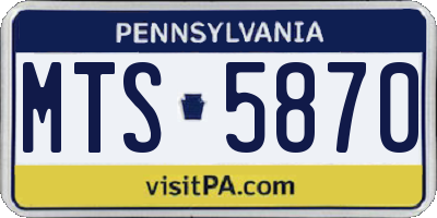 PA license plate MTS5870