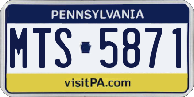 PA license plate MTS5871