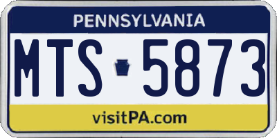 PA license plate MTS5873