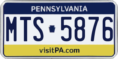 PA license plate MTS5876