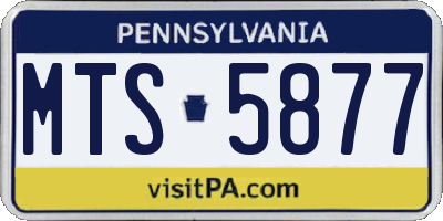 PA license plate MTS5877