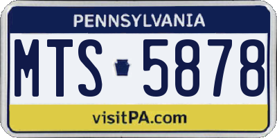 PA license plate MTS5878