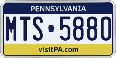 PA license plate MTS5880
