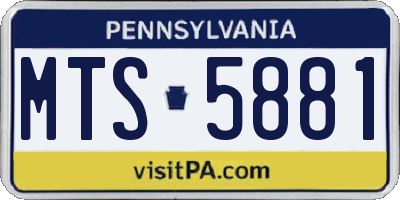 PA license plate MTS5881
