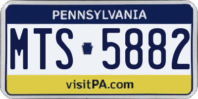 PA license plate MTS5882