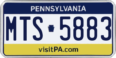 PA license plate MTS5883
