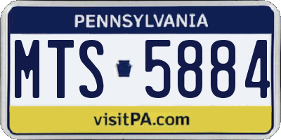 PA license plate MTS5884