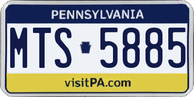 PA license plate MTS5885