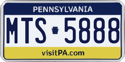 PA license plate MTS5888