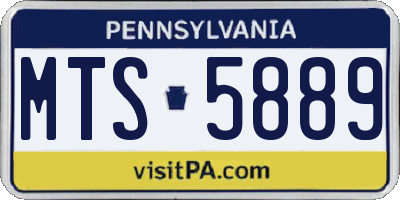 PA license plate MTS5889