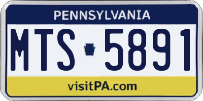 PA license plate MTS5891