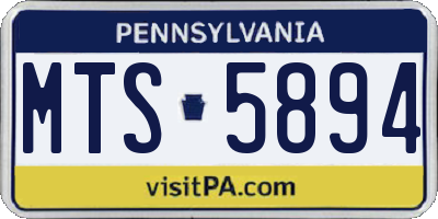 PA license plate MTS5894