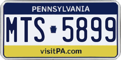 PA license plate MTS5899