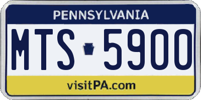 PA license plate MTS5900
