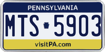 PA license plate MTS5903