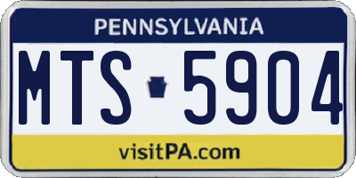 PA license plate MTS5904
