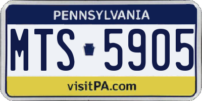 PA license plate MTS5905
