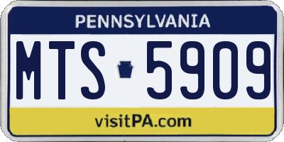 PA license plate MTS5909