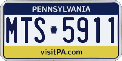 PA license plate MTS5911
