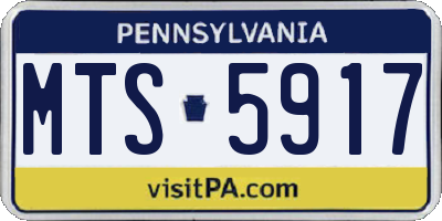 PA license plate MTS5917