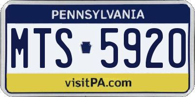 PA license plate MTS5920