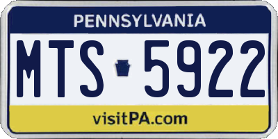 PA license plate MTS5922
