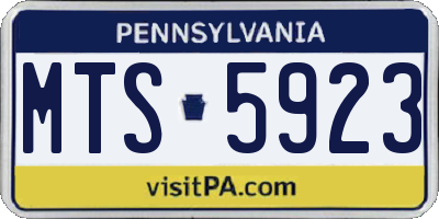 PA license plate MTS5923