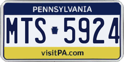 PA license plate MTS5924