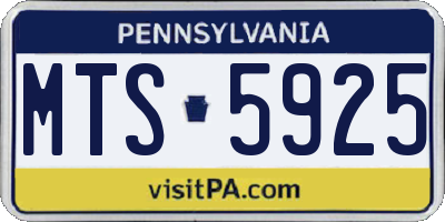 PA license plate MTS5925