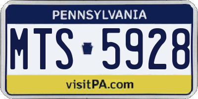 PA license plate MTS5928