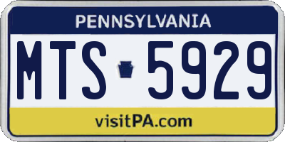 PA license plate MTS5929