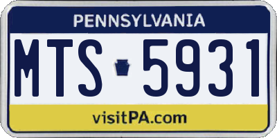 PA license plate MTS5931