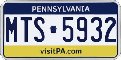PA license plate MTS5932