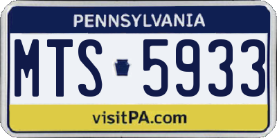 PA license plate MTS5933