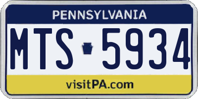 PA license plate MTS5934