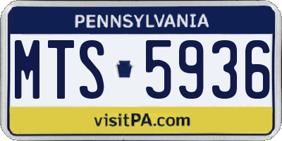 PA license plate MTS5936