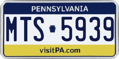PA license plate MTS5939
