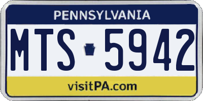 PA license plate MTS5942