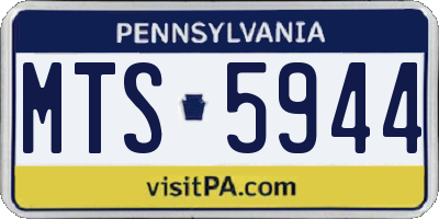PA license plate MTS5944