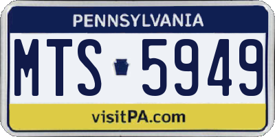 PA license plate MTS5949