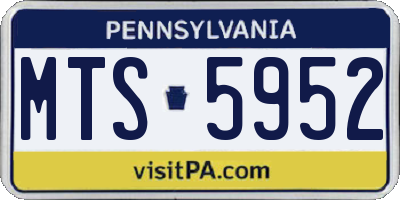 PA license plate MTS5952