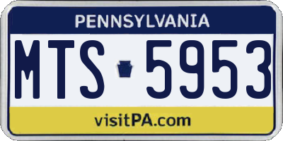 PA license plate MTS5953
