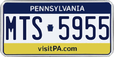 PA license plate MTS5955